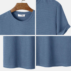 Men Solid Color Round Neck Basic T-Shirts