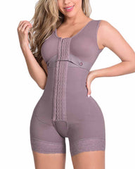 High Compression Hook Closure Adjustable Bra Slimming Bodysuit