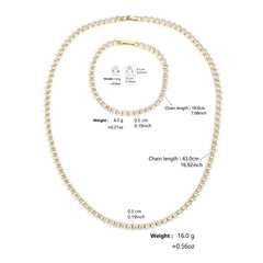 Simple And Elegant Zircon Jewelry Set