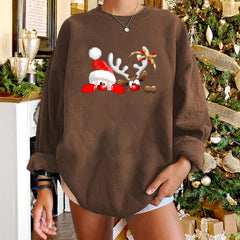 Christmas Elk Pattern Printed Sweater