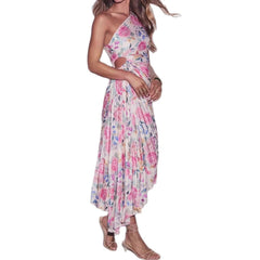 Off-Shoulder Printed Ruched Womens Dress