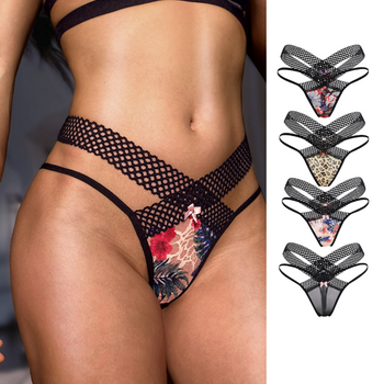 Female Leopard Print Lace Ultra-thin Thongs