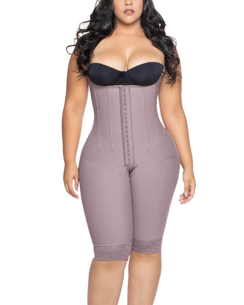 Knee Length Underbust Body Shaper Fajas For Postpartum Girdle Body Shaper
