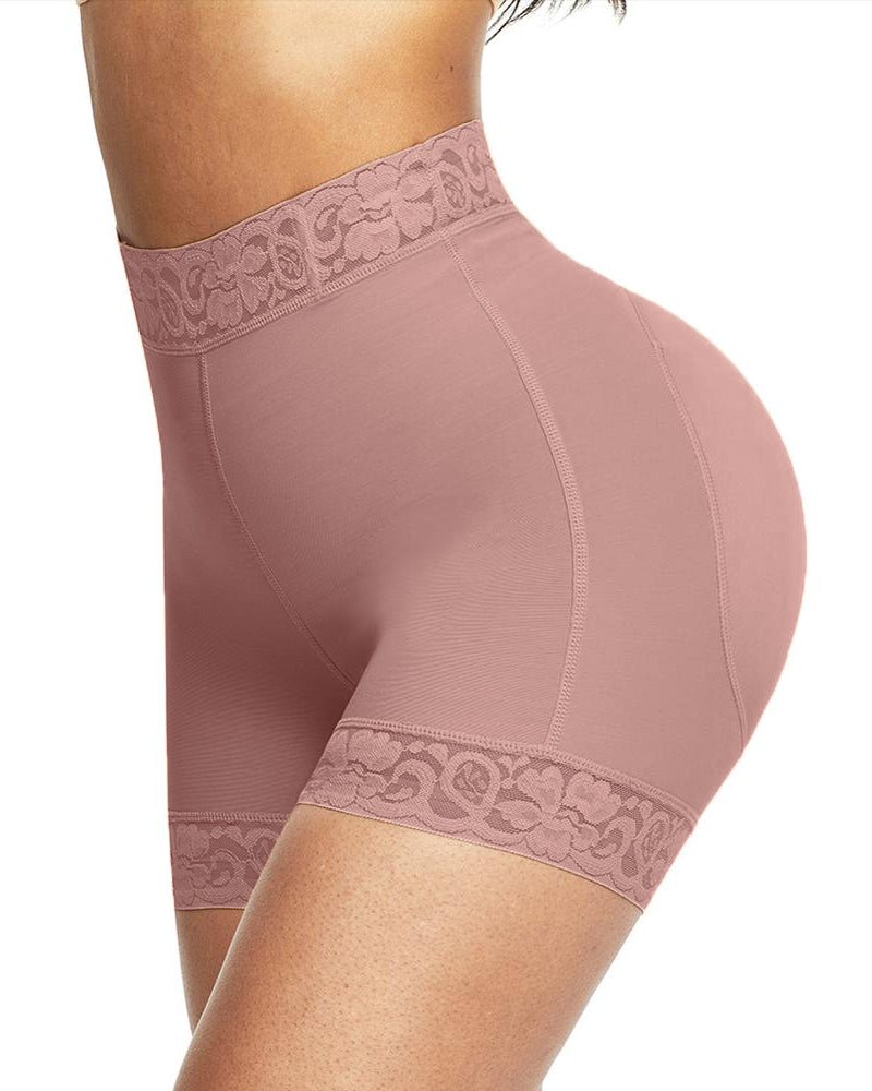 Mid-Waist Shaping Shorts Shapewear Panty With Anti-Rolling Lace Tummy Control Underwear For Butt Lifter