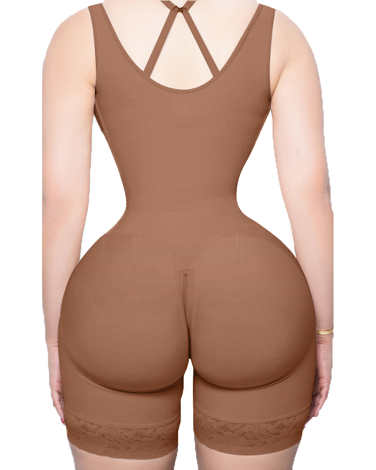 Drawstring Anti-Cellulite Bodysuit with Hooks