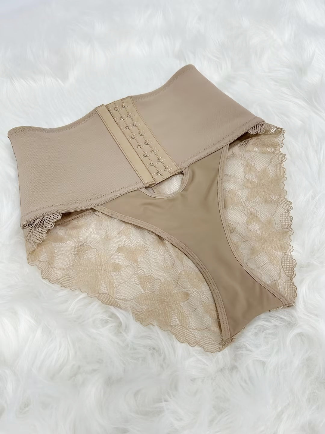 Front Closure Shapewear With Lace Trimmed Tummy Control Butt Lifter Faja Panties