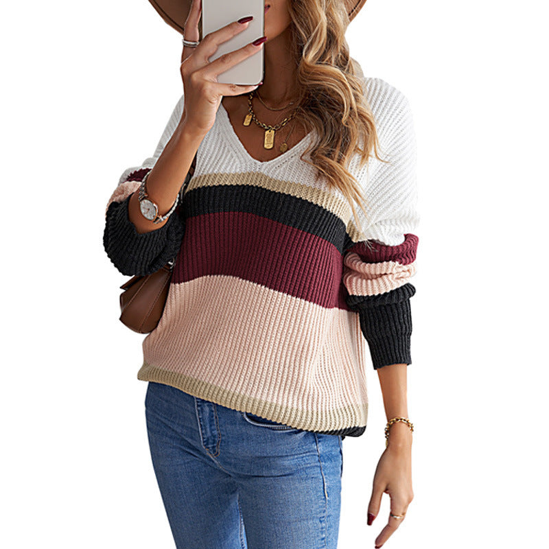 Sweater Fall Amazon Hit Color Long-sleeved