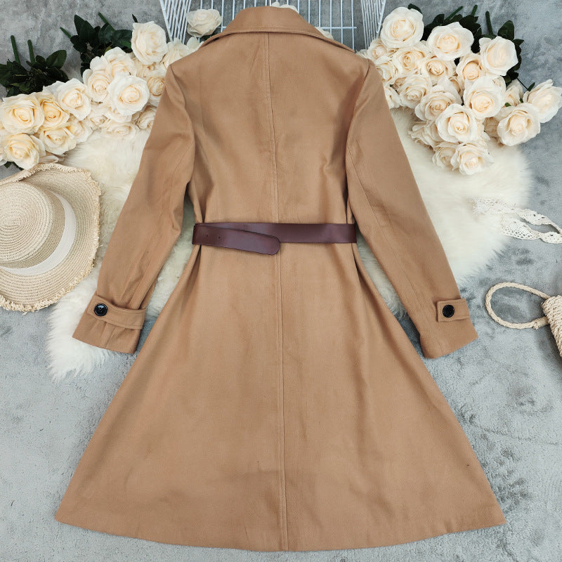 Wear Thickened Slim Fit All-match Solid Color Coat