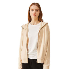 Fall Coat Double Zipper Hooded Long Sleeve Warm Cardigan Women