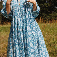 Floral Loose Large Size Casual Dresses With Medium Sleeves