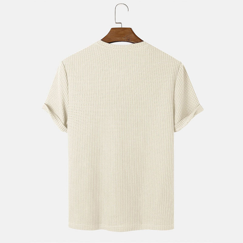 Men Solid Color Round Neck Basic T-Shirts