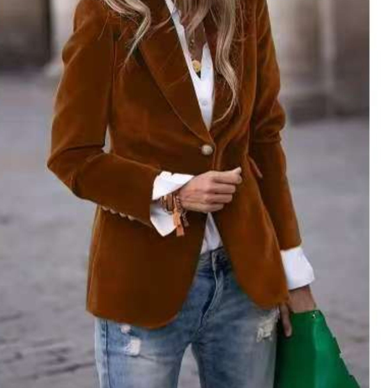 Velvet Lapel Casual Suit Business Slim Single-breasted Jacket Outwear Clothing For Women
