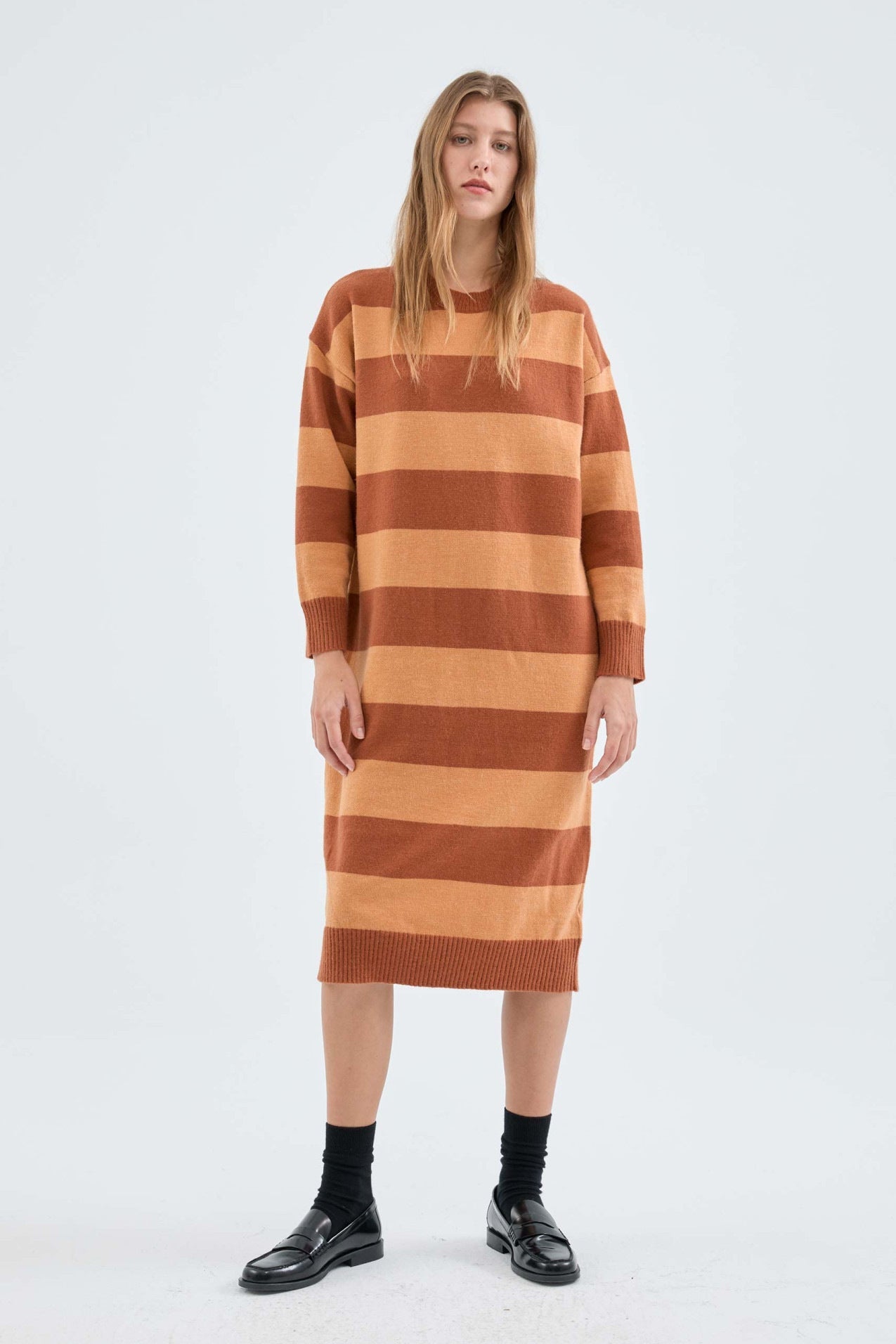 Ladies Striped Dress Sweater