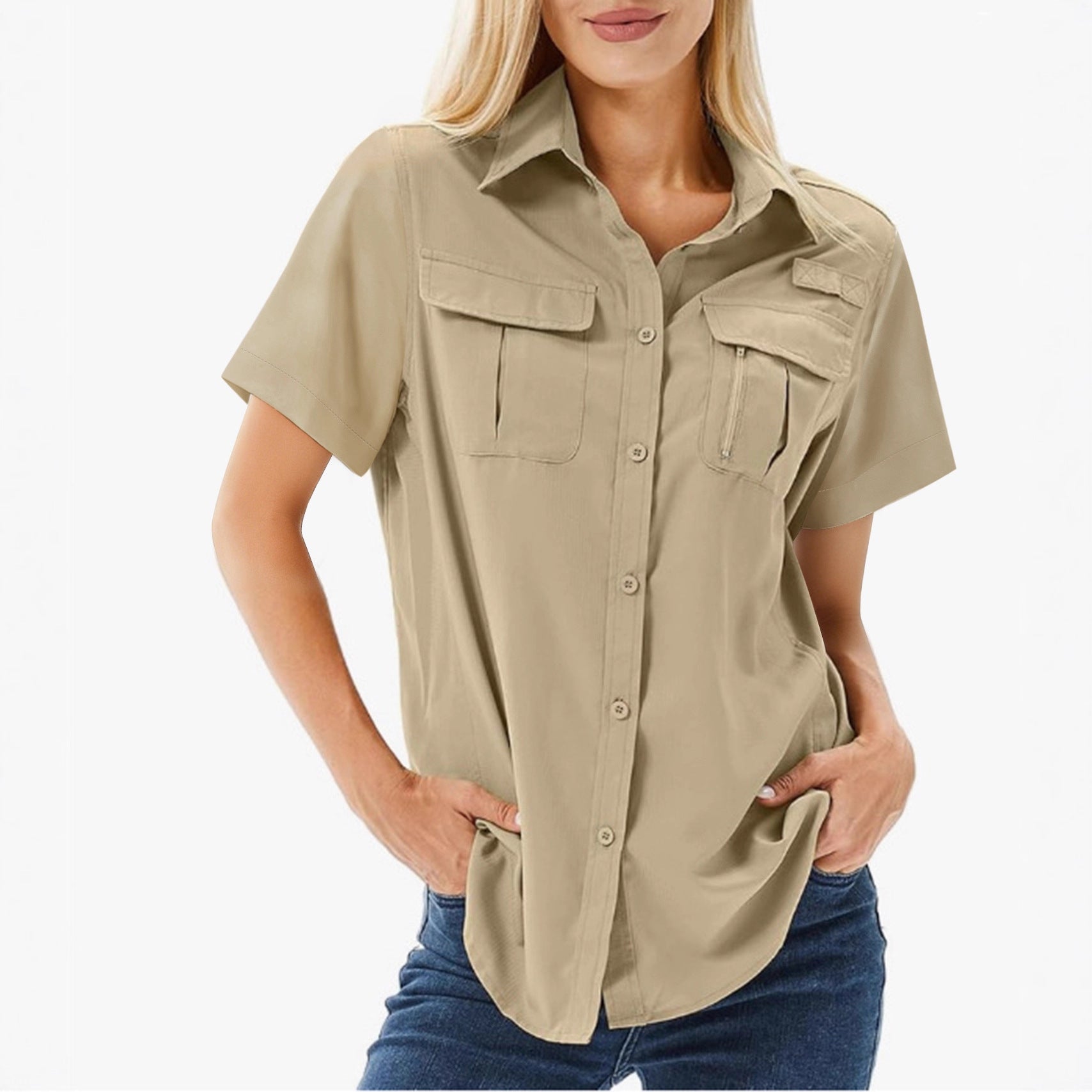 Multi-pocket Breathable UV-protective Lightweight Outdoor Shirt