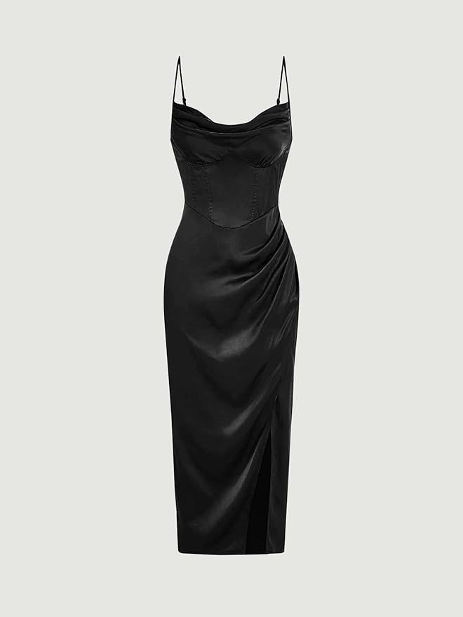 Elegant Satin Split Dress â€?& Chic Evening Style
