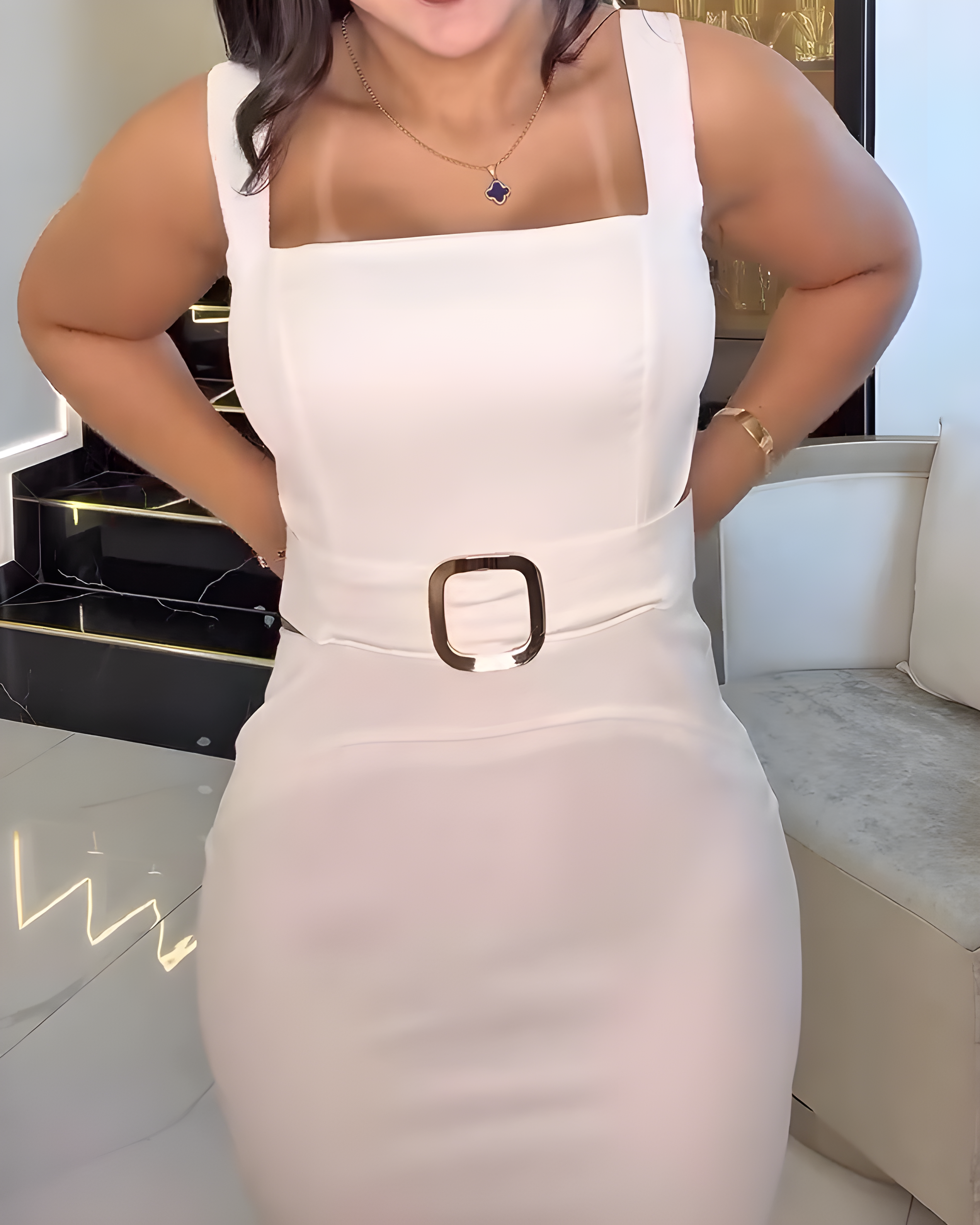 Sleeveless Fashionable Slim Back Slit Dress
