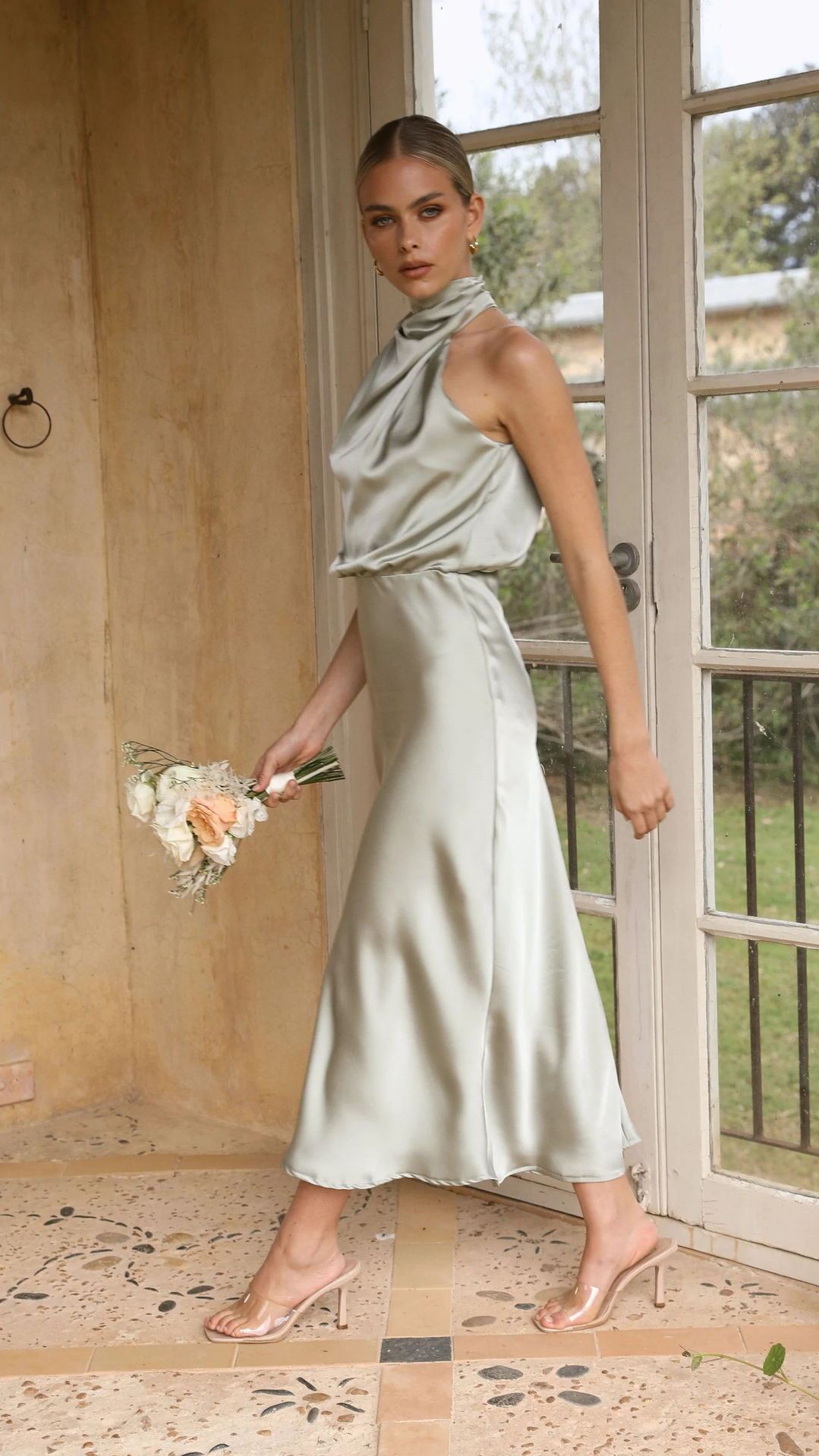 Sleeveless Halter Neck Dress Temperament Evening Dresses For Clothing