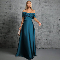 Off-shoulder Cocktail Party Christmas Party Bottoming Dress