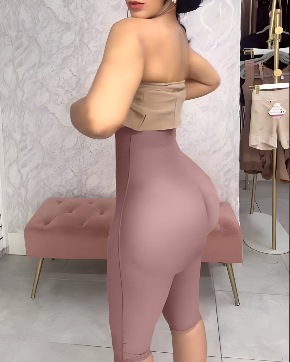 High Waisted Mid-rise Hip Lifting Shorts