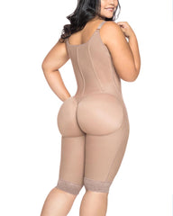 Knee Length Underbust Body Shaper Fajas For Postpartum Girdle Body Shaper