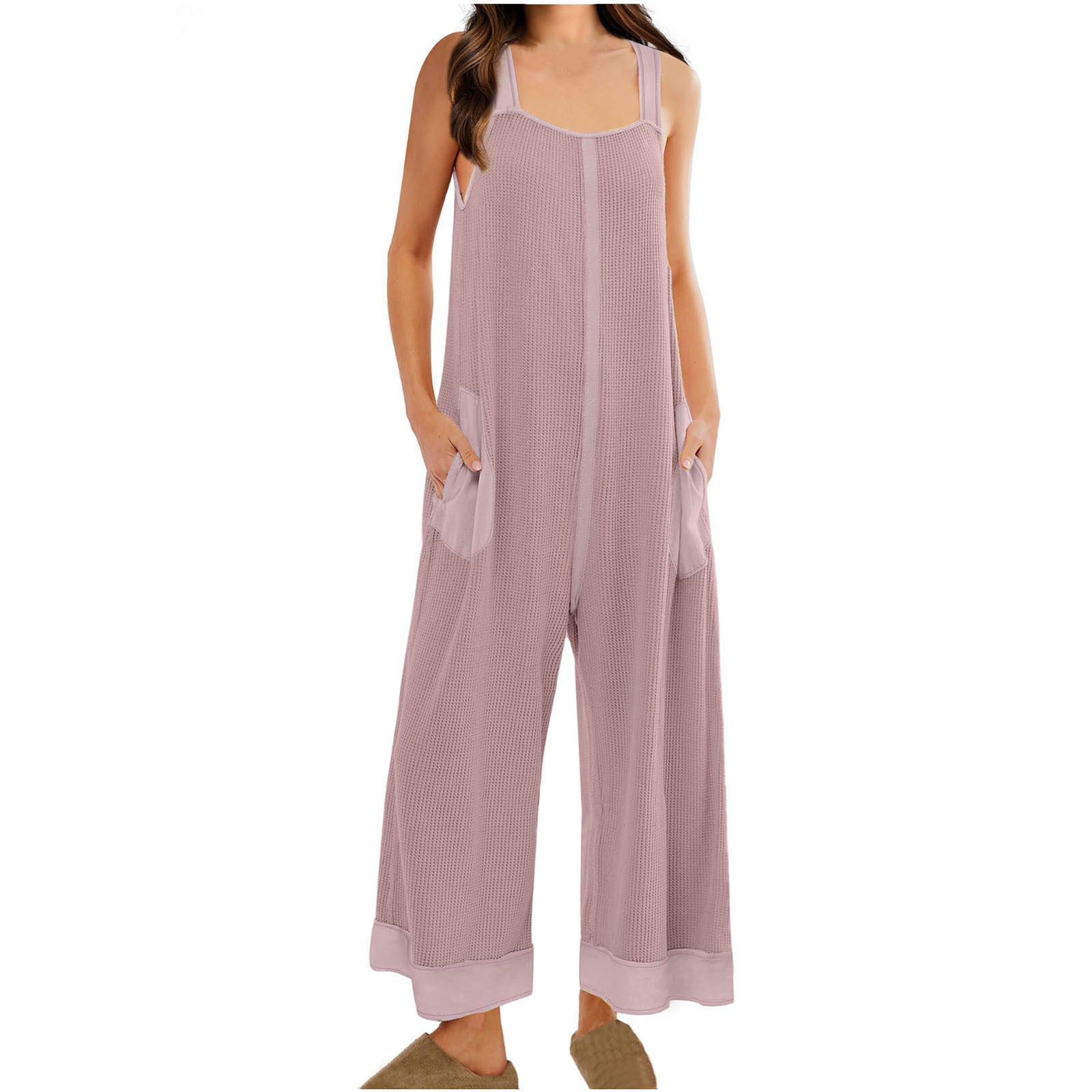 Casual Loose Jumpsuit Sleeveless U-neck One-piece