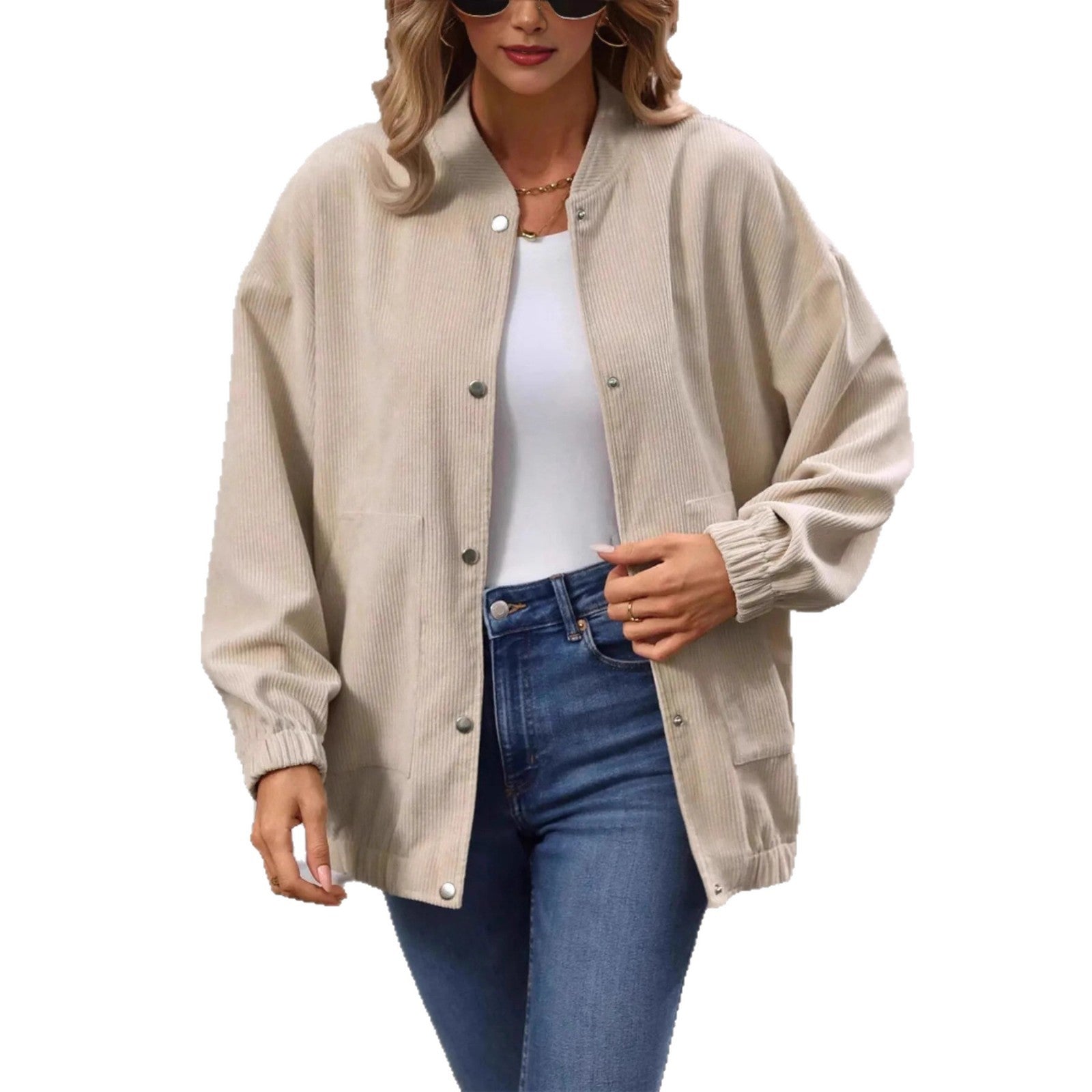 Pocket Cardigan Elegant Loose Tops
