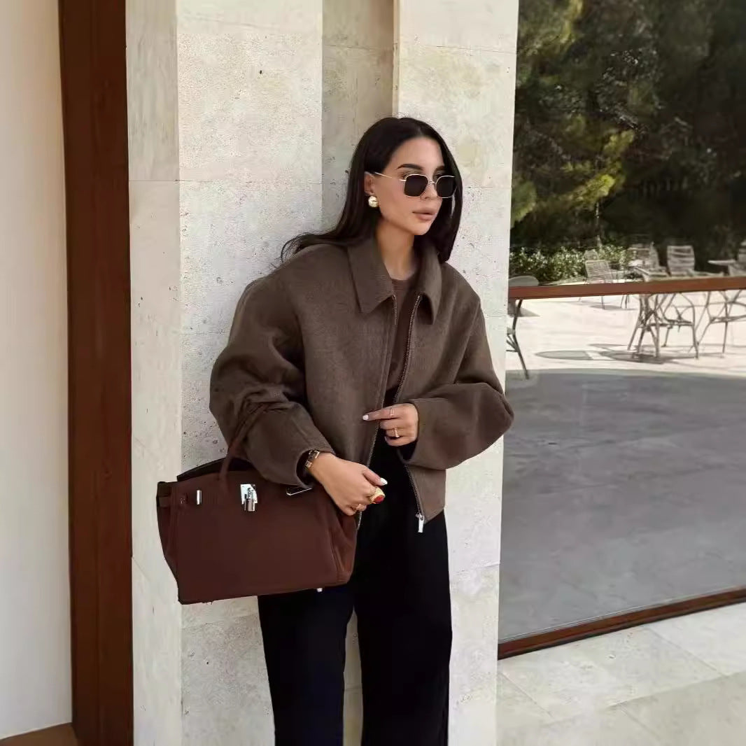 Fall And Lapels Woolen Coat