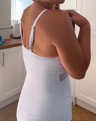 V-Neck Mesh Tummy Control Swimsuit
