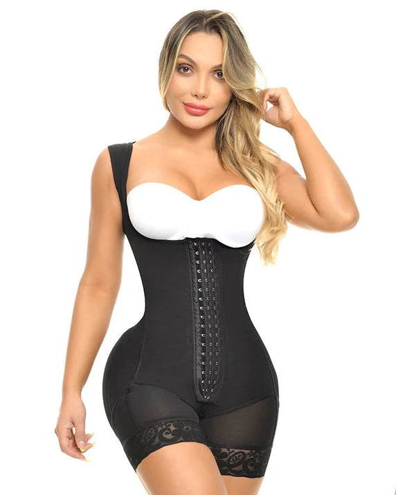 Stage 2 Fajas Colombianas High Compression Tummy Control Body Shaper Adjustable Hook-eye Open Bust Bodysuit