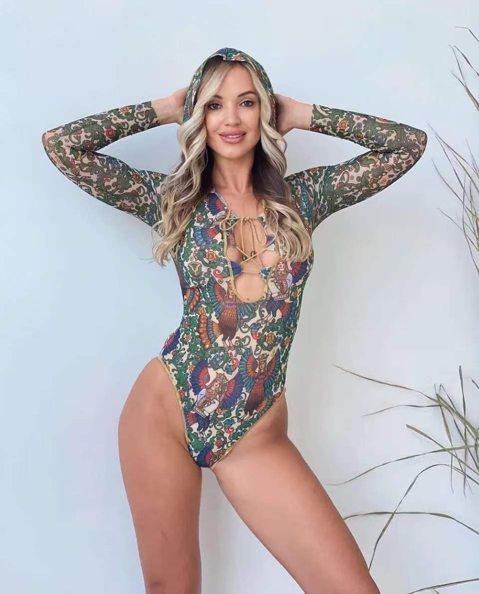 Triangle-Strap One-Piece Swimsuit