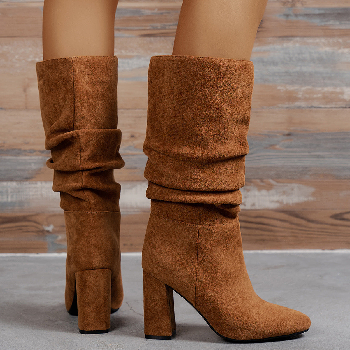 High Heel Slip-on Boots