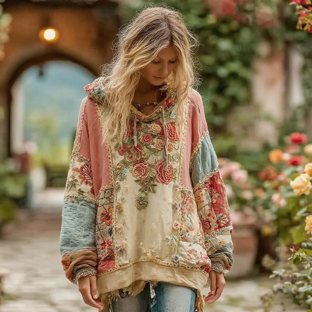 Long Sleeve Hooded Sweatshirt Pullover Loose Casual Top