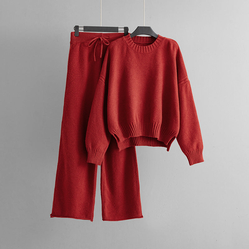 Casual Knitted Pants Set For Women