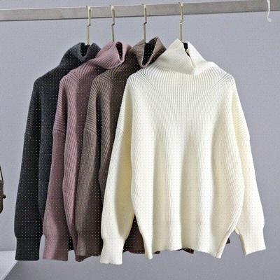 Cashmere Sweater Turtleneck Pullovers Top Solid