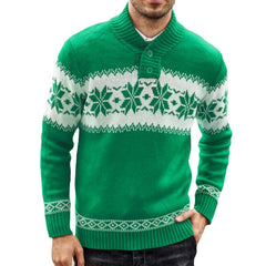 Men's Pullover Sweater And Long Sleeved Christmas Casual Jacquard Knitted Sweater Clothing For Men