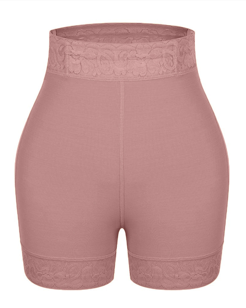 Mid-Waist Shaping Shorts Shapewear Panty With Anti-Rolling Lace Tummy Control Underwear For Butt Lifter