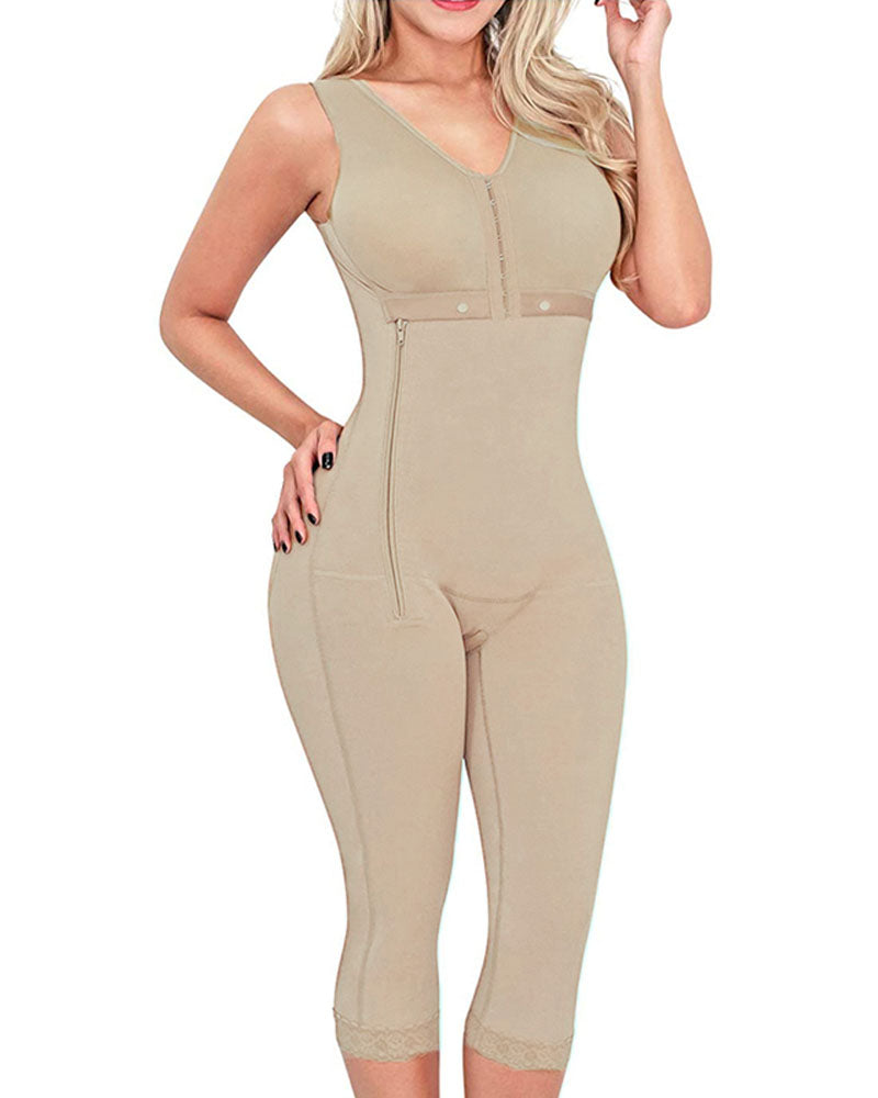Bodysuit Bodyshaper Tummy Control Side Zipper Butt LiFter Breast Support Long Shaperwear