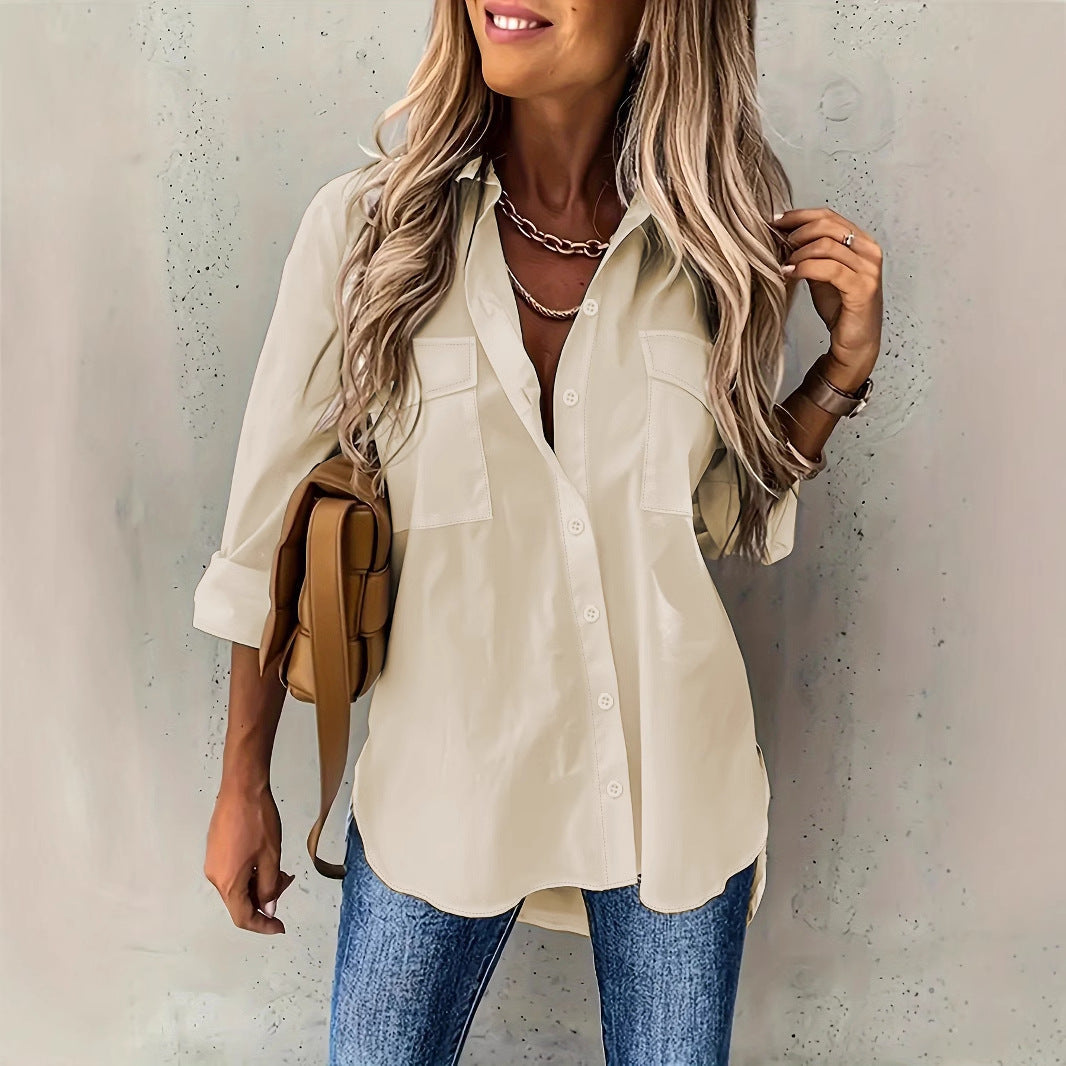 All-Season Versatile Loose Top With Pockets