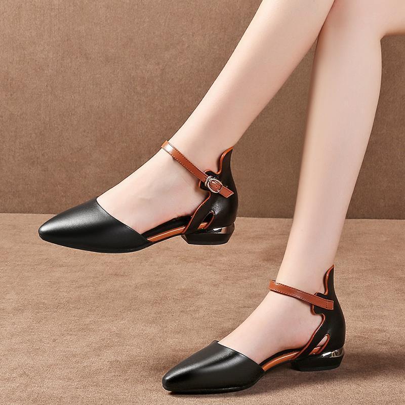 Coarse Heel Sandals Buckle Large