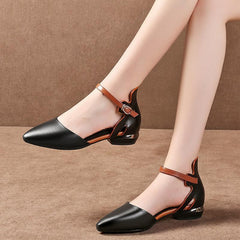 Coarse Heel Sandals Buckle Large