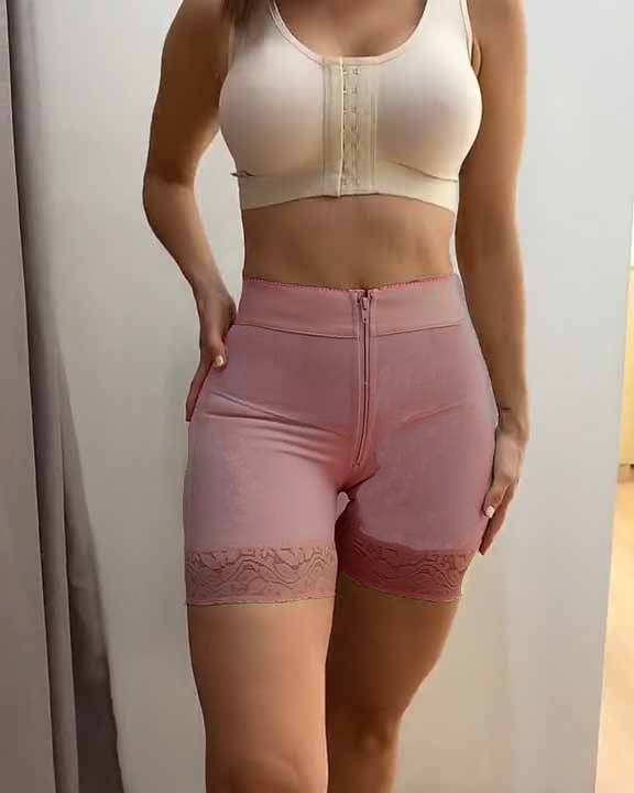 Internal Hooks Firm Compression Zipper Butt Lift Peahcy Shaper Shorts