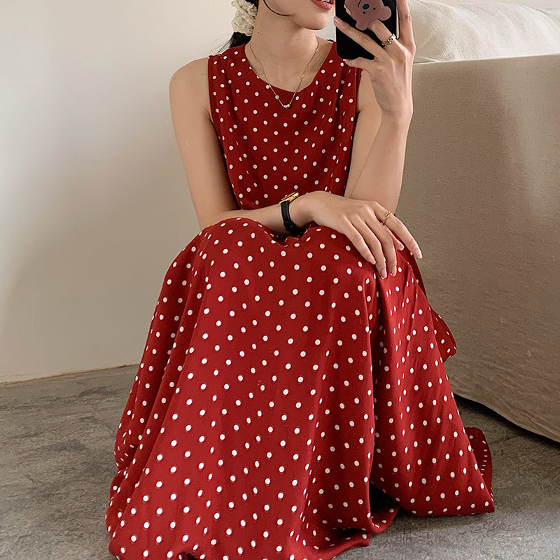 Longline Korean-style Pajama Dress With Vest Style