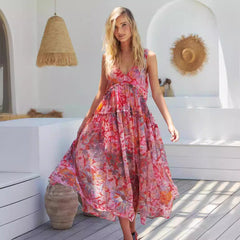 Elegant Chiffon Printing Slip Dress