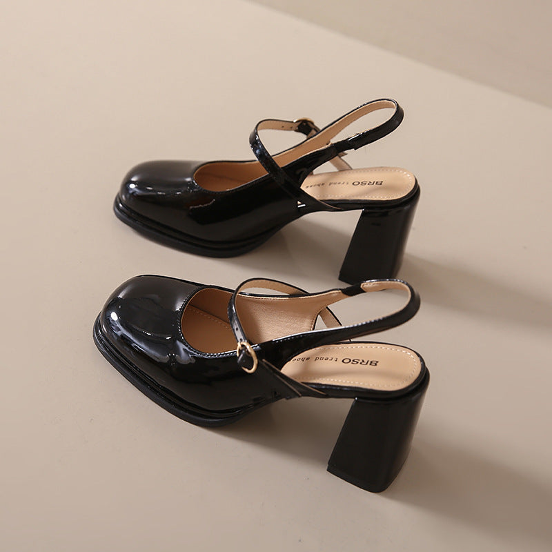 French Toe Cap High Heel Sandals Women