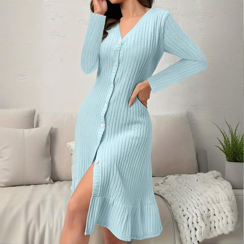 V-Neck Bodycon Midi Dresses