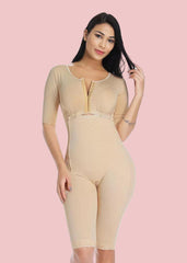 Bodyshaper Long sleeve Tummy Control Breast Support Side Zipper Long Bodysuit Shapewear
