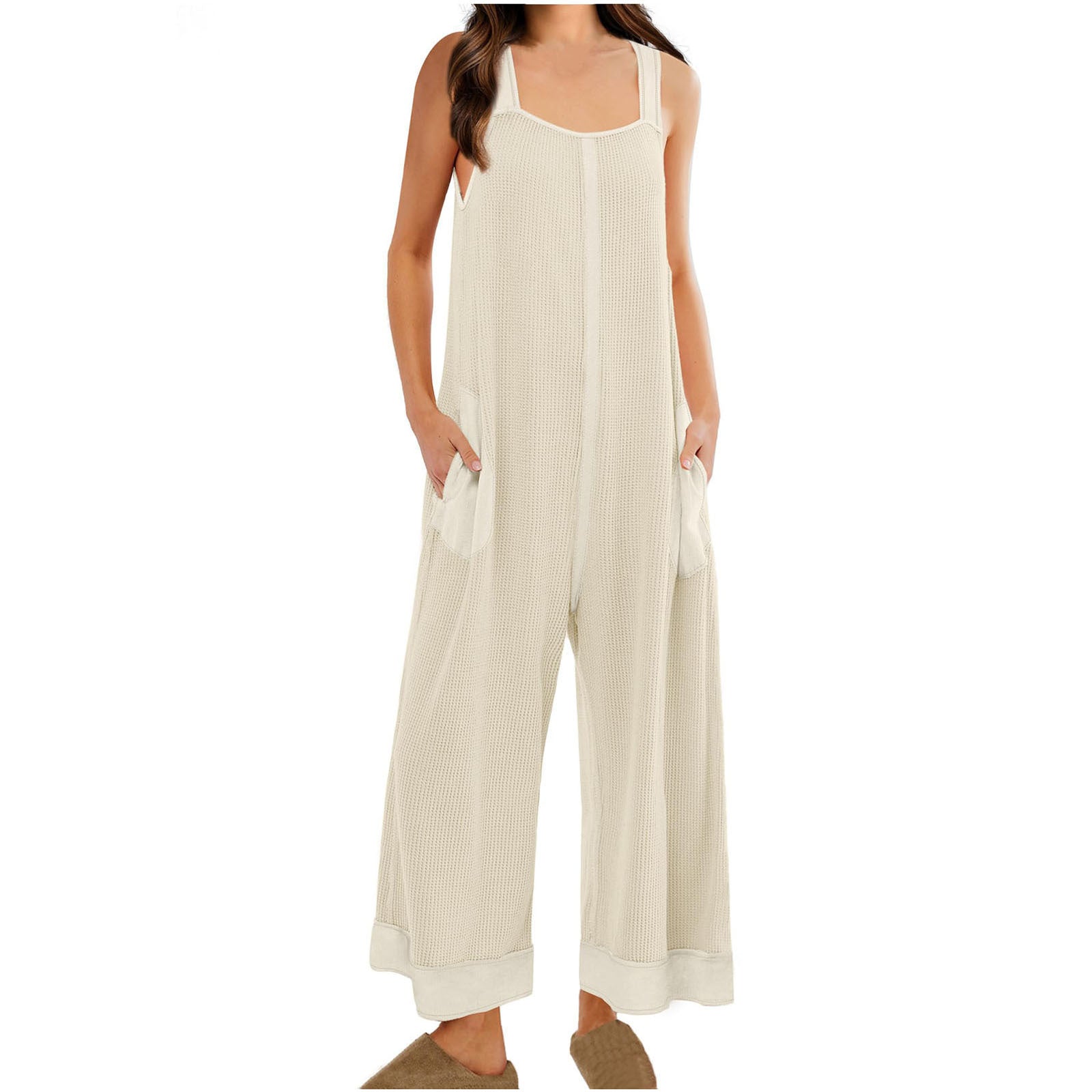 Casual Loose Jumpsuit Sleeveless U-neck One-piece