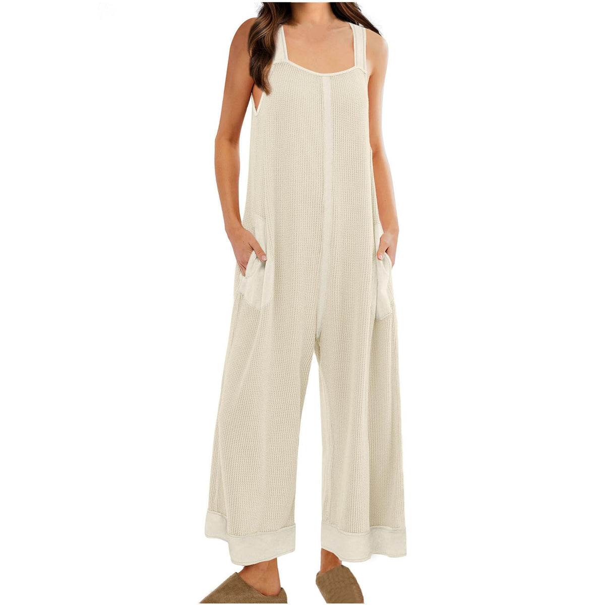 Casual Loose Jumpsuit Sleeveless U-neck One-piece