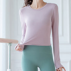 Yoga Clothes Breathable And Comfortable Fitness Tights Slim Slimming Short Long-sleeved Tops
