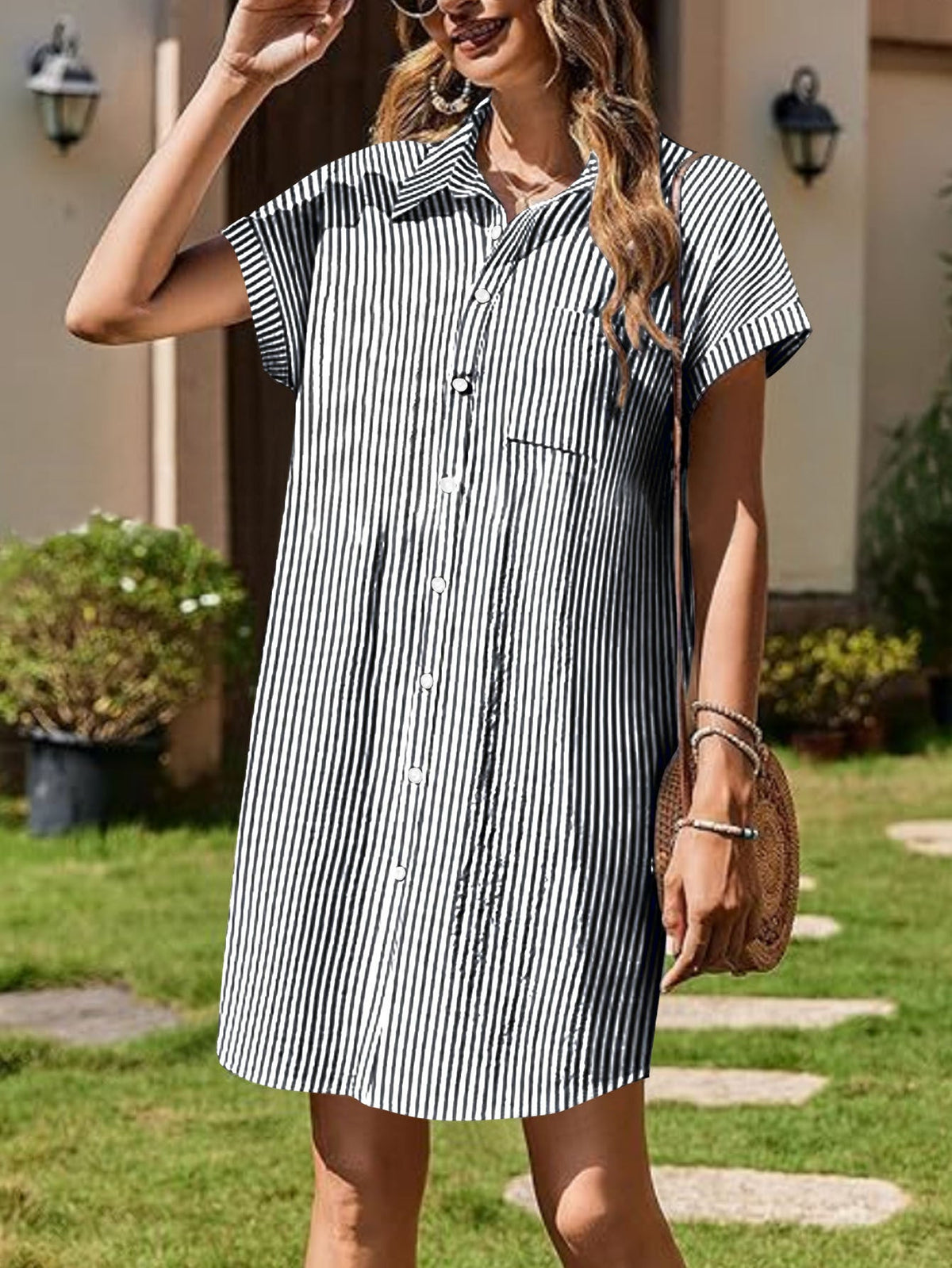 Striped Shirt Dress